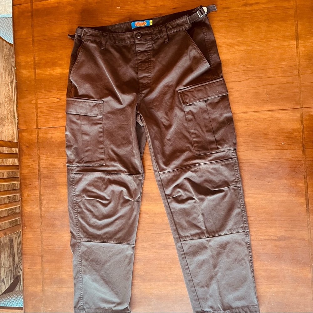 Empyre Cargo Pants Brown Relaxed Wide Leg Baggy Skater SZ 34 Paratrooper Utility - Picture 7 of 13